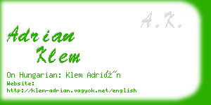 adrian klem business card